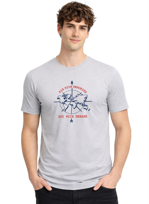 Adro Mens Printed T-Shirt | Graphic Cotton Regular Fit Tshirt for Summer | Stylish Casual Comfortable | Travel Quote T shirt for Men