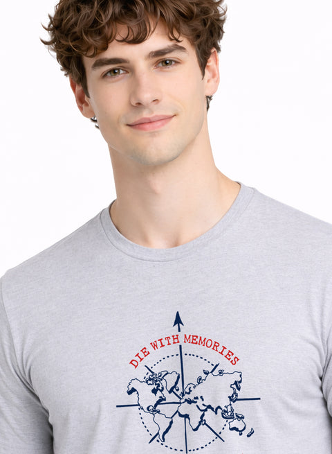 Adro Mens Printed T-Shirt | Graphic Cotton Regular Fit Tshirt for Summer | Stylish Casual Comfortable | Travel Quote T shirt for Men