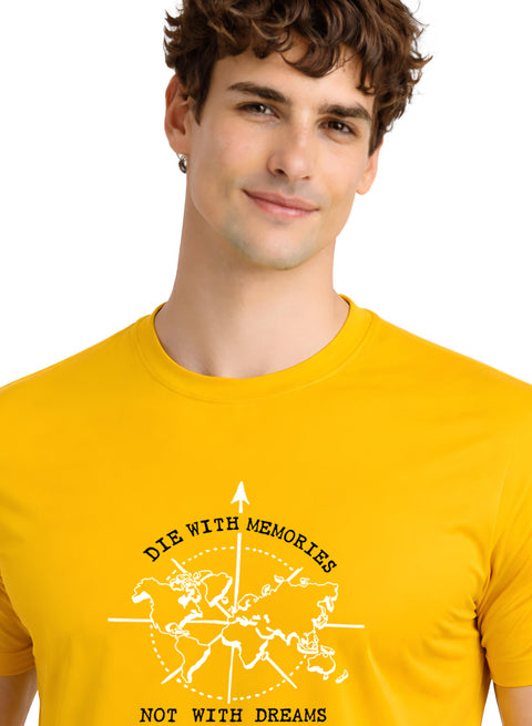 Adro Mens Printed T-Shirt | Graphic Cotton Regular Fit Tshirt for Summer | Stylish Casual Comfortable | Travel Quote T shirt for Men
