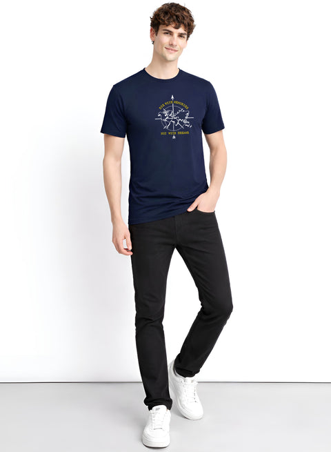 Adro Mens Printed T-Shirt | Graphic Cotton Regular Fit Tshirt for Summer | Stylish Casual Comfortable | Travel Quote T shirt for Men