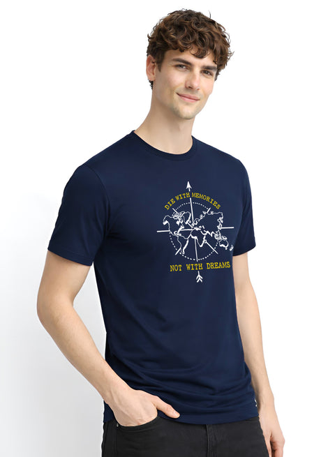 Adro Mens Printed T-Shirt | Graphic Cotton Regular Fit Tshirt for Summer | Stylish Casual Comfortable | Travel Quote T shirt for Men