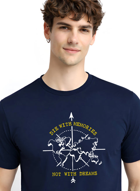 Adro Mens Printed T-Shirt | Graphic Cotton Regular Fit Tshirt for Summer | Stylish Casual Comfortable | Travel Quote T shirt for Men