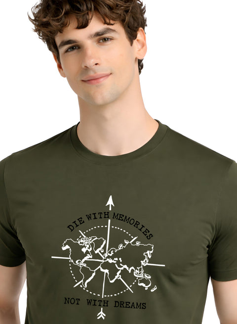 Adro Mens Printed T-Shirt | Graphic Cotton Regular Fit Tshirt for Summer | Stylish Casual Comfortable | Travel Quote T shirt for Men