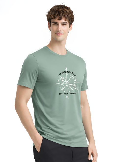 Adro Mens Printed T-Shirt | Graphic Cotton Regular Fit Tshirt for Summer | Stylish Casual Comfortable | Travel Quote T shirt for Men