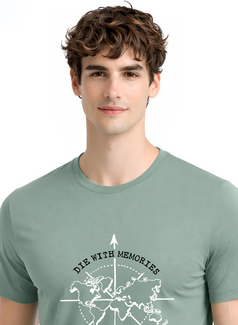 Adro Mens Printed T-Shirt | Graphic Cotton Regular Fit Tshirt for Summer | Stylish Casual Comfortable | Travel Quote T shirt for Men