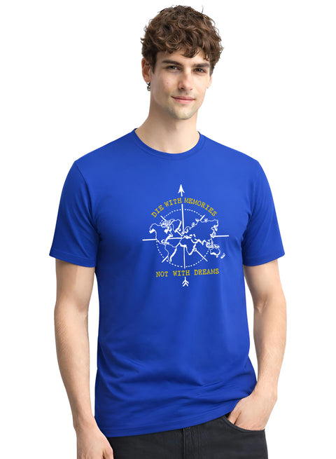 Adro Mens Printed T-Shirt | Graphic Cotton Regular Fit Tshirt for Summer | Stylish Casual Comfortable | Travel Quote T shirt for Men