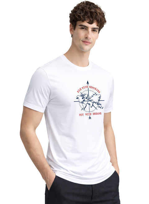 Adro Mens Printed T-Shirt | Graphic Cotton Regular Fit Tshirt for Summer | Stylish Casual Comfortable | Travel Quote T shirt for Men