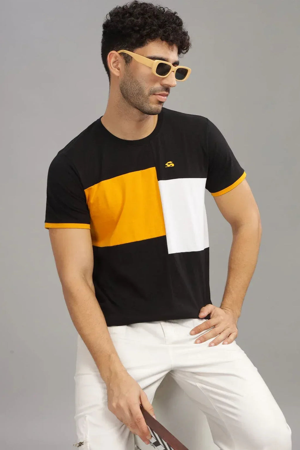 Adro Men’s Round Neck T-Shirt | 95% Cotton 5% Lycra | Trendy Look