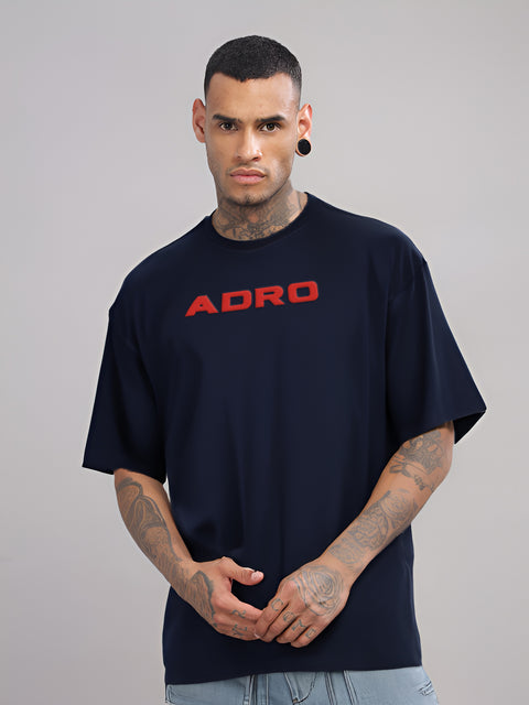 Adro Mens Printed Oversized Tshirts, Backside Printed Drop Shoulder Tshirt  – French Terry Fabric in 220 GSM for Casual Streetwear