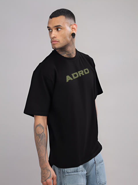 Adro Mens Printed Oversized Tshirts, Backside Printed Drop Shoulder Tshirt  – French Terry Fabric in 220 GSM for Casual Streetwear