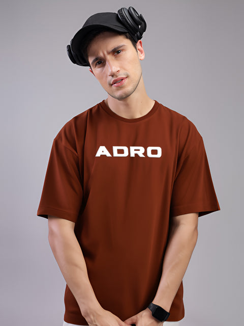 Adro Mens Printed Oversized Tshirts, Backside Printed Drop Shoulder Tshirt  – French Terry Fabric in 220 GSM for Casual Streetwear