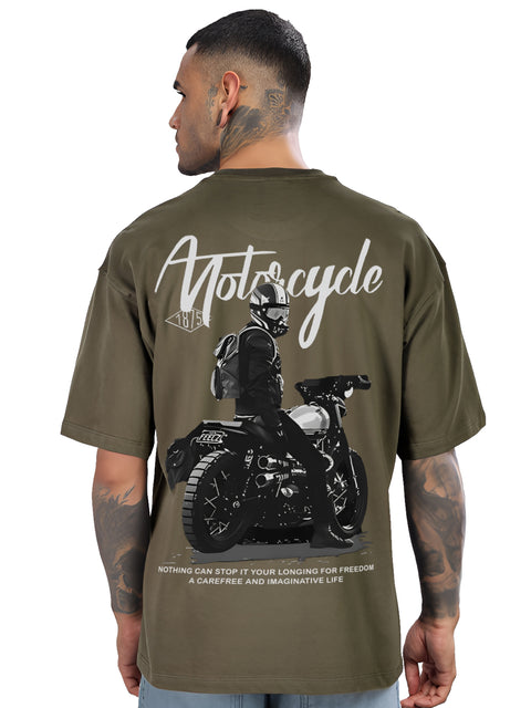 Adro Mens Printed Oversized Tshirts, Backside Printed Drop Shoulder Tshirt  – French Terry Fabric in 220 GSM for Casual Streetwear