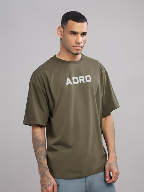 Adro Mens Printed Oversized Tshirts, Backside Printed Drop Shoulder Tshirt  – French Terry Fabric in 220 GSM for Casual Streetwear