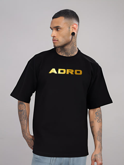 Adro Mens Printed Oversized Tshirts, Backside Printed Drop Shoulder Tshirt  – French Terry Fabric in 220 GSM for Casual Streetwear