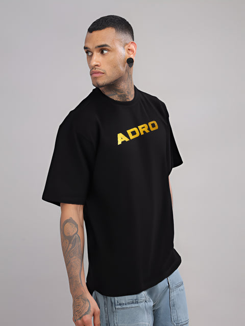 Adro Mens Printed Oversized Tshirts, Backside Printed Drop Shoulder Tshirt  – French Terry Fabric in 220 GSM for Casual Streetwear
