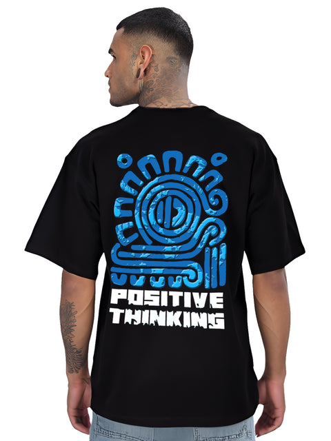 Adro Mens Printed Oversized Tshirts, Backside Printed Drop Shoulder Tshirt  – French Terry Fabric in 220 GSM for Casual Streetwear
