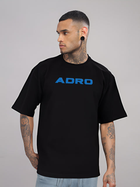 Adro Mens Printed Oversized Tshirts, Backside Printed Drop Shoulder Tshirt  – French Terry Fabric in 220 GSM for Casual Streetwear