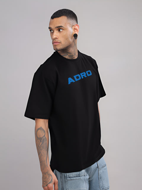Adro Mens Printed Oversized Tshirts, Backside Printed Drop Shoulder Tshirt  – French Terry Fabric in 220 GSM for Casual Streetwear