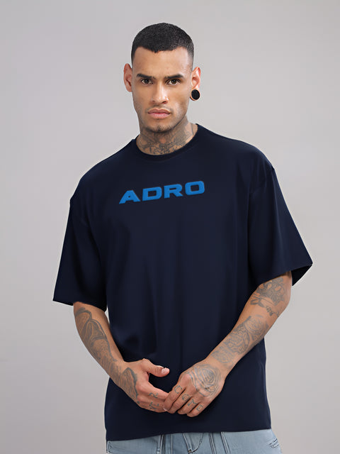Adro Mens Printed Oversized Tshirts, Backside Printed Drop Shoulder Tshirt  – French Terry Fabric in 220 GSM for Casual Streetwear