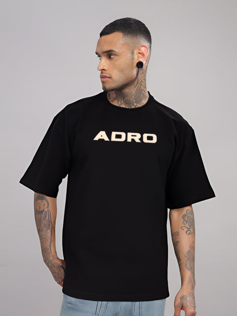 Adro Mens Printed Oversized Tshirts, Backside Printed Drop Shoulder Tshirt  – French Terry Fabric in 220 GSM for Casual Streetwear