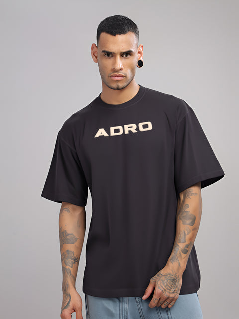 Adro Mens Printed Oversized Tshirts, Backside Printed Drop Shoulder Tshirt  – French Terry Fabric in 220 GSM for Casual Streetwear