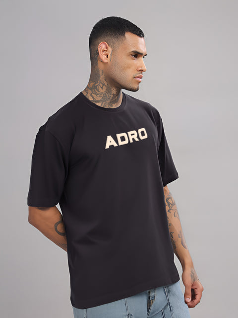 Adro Mens Printed Oversized Tshirts, Backside Printed Drop Shoulder Tshirt  – French Terry Fabric in 220 GSM for Casual Streetwear