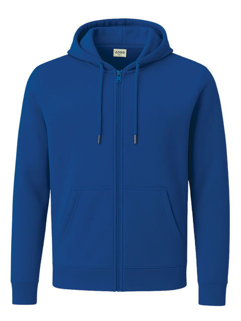 Adro Men’s Regular Fit Zip-Up Hoodie for man | 320 GSM Cotton Poly Fleece Zipper Sweatshirt with Soft Fabric & Printed Hoodies