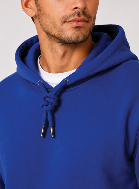 ADRO Hoodie for men | 300 GSM Cotton Fleece Warm & Soft Fabric | Mens Hoodies | Casual Sweatshirt for Winter, Travel & Collage | Regular Fit Hooded Pullover | Cobalt Blue