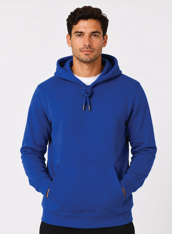 ADRO Hoodie for men | 300 GSM Cotton Fleece Warm & Soft Fabric | Mens Hoodies | Casual Sweatshirt for Winter, Travel & Collage | Regular Fit Hooded Pullover | Cobalt Blue