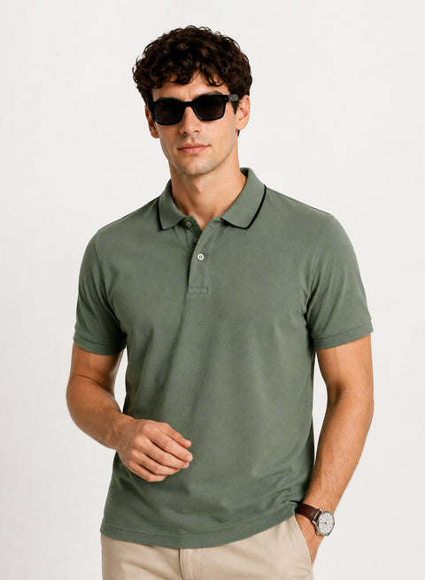 ADRO Mens Polo TShirt | Airtex Cotton Matty Fabric | Regular Fit | Breathable, Durable & Premium Casual Polo T-Shirt for Men | Sea Sprey