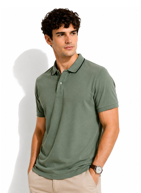ADRO Mens Polo TShirt | Airtex Cotton Matty Fabric | Regular Fit | Breathable, Durable & Premium Casual Polo T-Shirt for Men | Sea Sprey