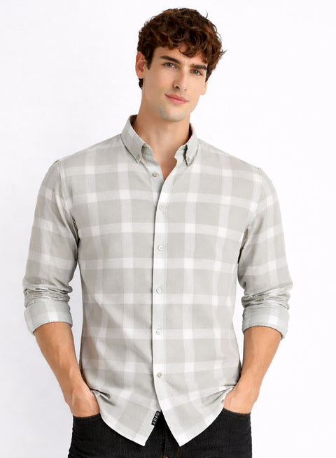 Adro Men’s Casual Shirt | Premium Cotton | Everyday Comfort Beige, White