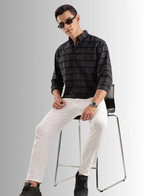 Adro Mens Casual Shirts - Checkered Shirt in Regular Fit| Cotton Casual Shirt for Men