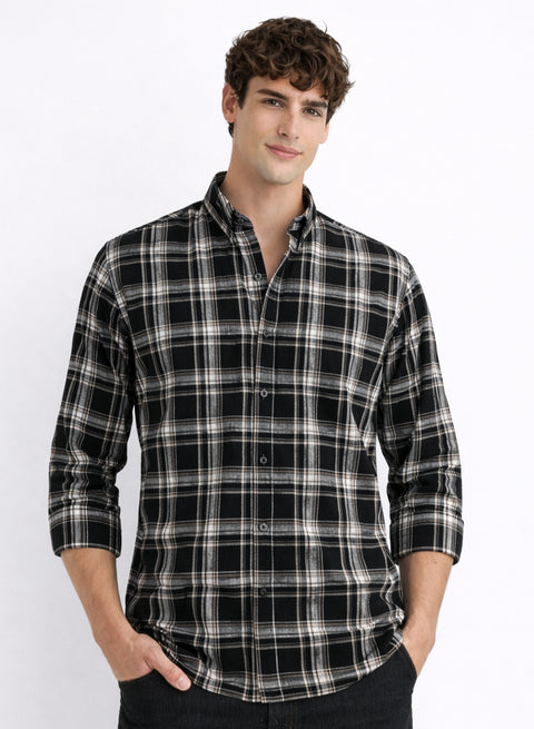 Adro Men’s Casual Shirt | Premium Cotton | Everyday Comfort Black, White
