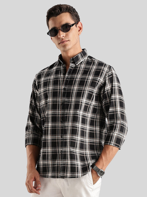 Adro Mens Casual Shirts - Checkered Shirt in Regular Fit| Cotton Casual Shirt for Men