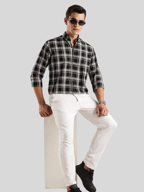 Adro Mens Casual Shirts - Checkered Shirt in Regular Fit| Cotton Casual Shirt for Men