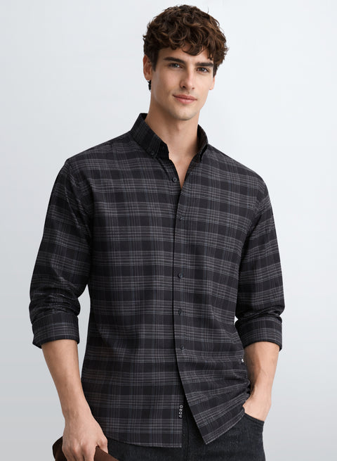 Adro Men’s Casual Shirt | Premium Cotton | Everyday Comfort Grey, Black