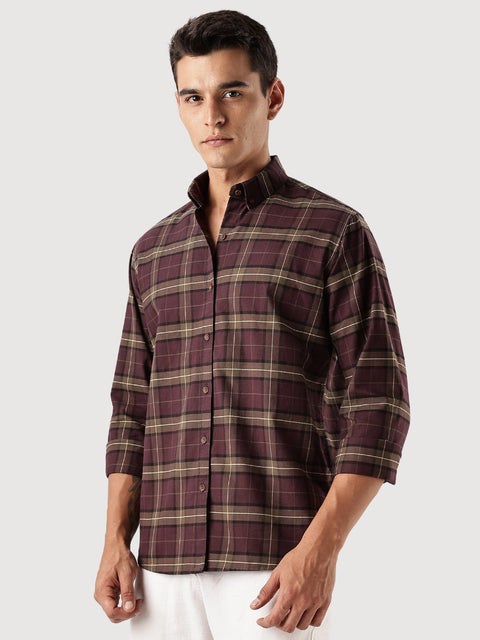 Adro Mens Casual Shirts - Checkered Shirt in Regular Fit| Cotton Casual Shirt for Men