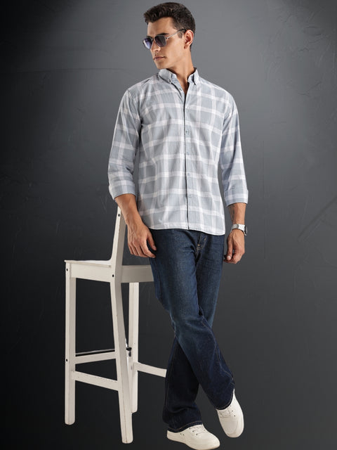 Adro Mens Casual Shirts - Checkered Shirt in Regular Fit| Cotton Casual Shirt for Men