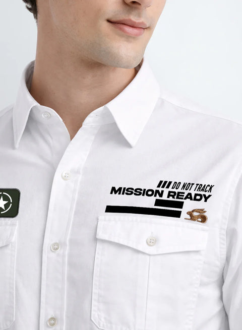 ADRO Mens Cargo Shirts in Regular Fit | Smart Dual Chest Pockets | Summer Military Jacket Style | Shacket Style Cotton Printed Shirt