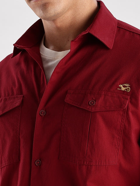 Adro Cargo Shirt for Men | Double Pocket Mens Casual Shirt | 100% Cotton Plain Shirt | Full Sleeve Shirt | Summer - Regular Fit Shirt