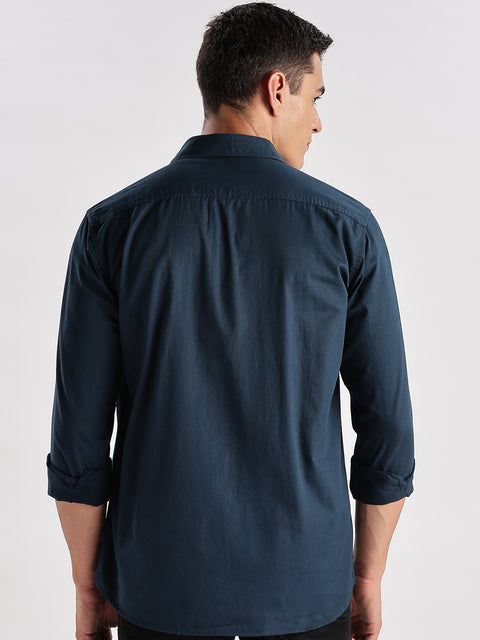 Adro Cargo Shirt for Men | Double Pocket Mens Casual Shirt | 100% Cotton Plain Shirt | Full Sleeve Shirt | Summer - Regular Fit Shirt