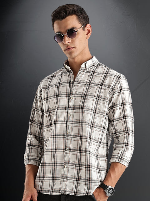 Adro Mens Casual Shirts - Checkered Shirt in Regular Fit| Cotton Casual Shirt for Men