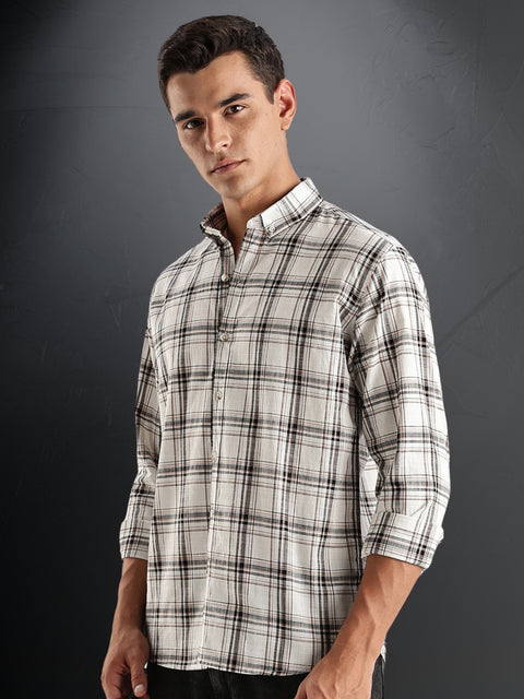 Adro Mens Casual Shirts - Checkered Shirt in Regular Fit| Cotton Casual Shirt for Men