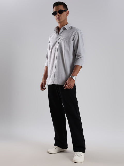 Adro Men's Cotton Full Sleeve Regular Fit Casual Solid Shirt (Regular Fit | Solid Oxford Grey Shirt | All Day Fresh)