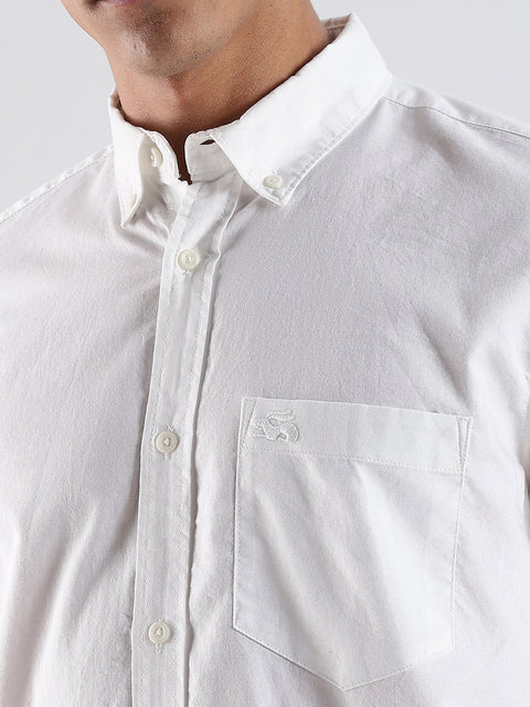 Adro Men's Cotton Full Sleeve Regular Fit Casual Solid Shirt (Regular Fit | Solid Oxford White Shirt | All Day Fresh)