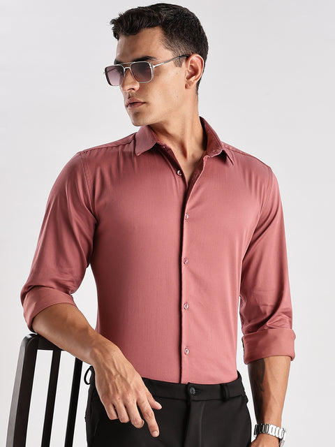 Adro Men's Slim Fit Solid Casual Shirt | Plain Satin Evening Shirt| Stylish Office or Party shirt | Cotton Shirt for men | All Day Fresh Spread Collar Tailored Fit Shirt