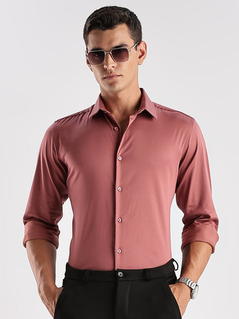 Adro Men's Slim Fit Solid Casual Shirt | Plain Satin Evening Shirt| Stylish Office or Party shirt | Cotton Shirt for men | All Day Fresh Spread Collar Tailored Fit Shirt