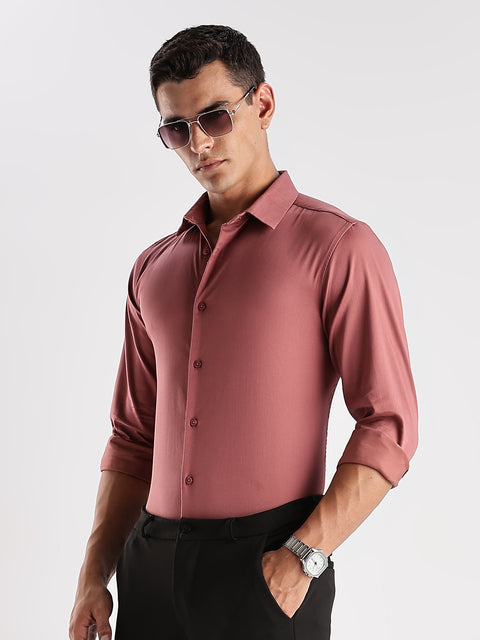 Adro Men's Slim Fit Solid Casual Shirt | Plain Satin Evening Shirt| Stylish Office or Party shirt | Cotton Shirt for men | All Day Fresh Spread Collar Tailored Fit Shirt