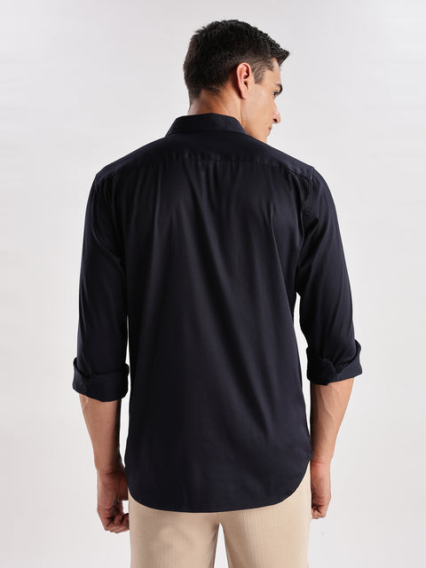 Adro Men's Slim Fit Solid Casual Shirt | Plain Satin Evening Shirt| Stylish Office or Party shirt | Cotton Shirt for men | All Day Fresh Spread Collar Tailored Fit Shirt